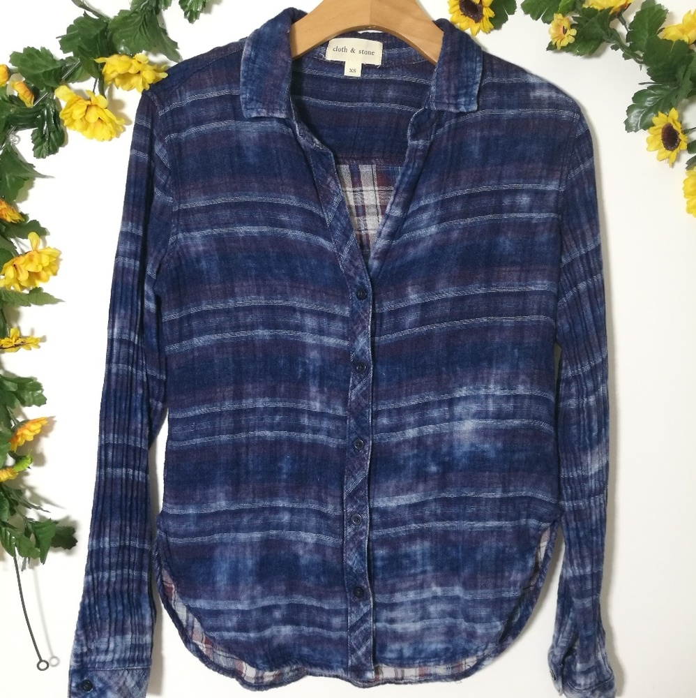 Cloth & Stone Rockland Blue Button Down Shirt
